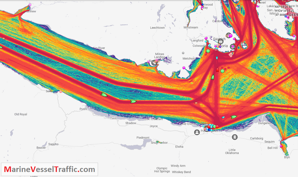 STRAIT OF JUAN DE FUCA SHIPS MARINE TRAFFIC LIVE MAP